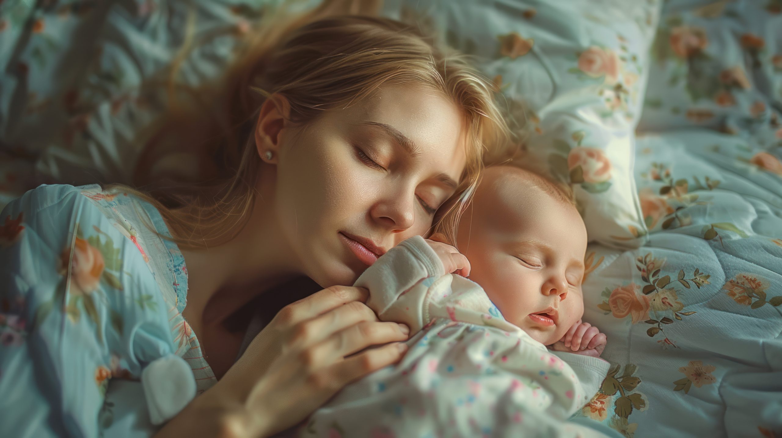 Peaceful mother and baby connection