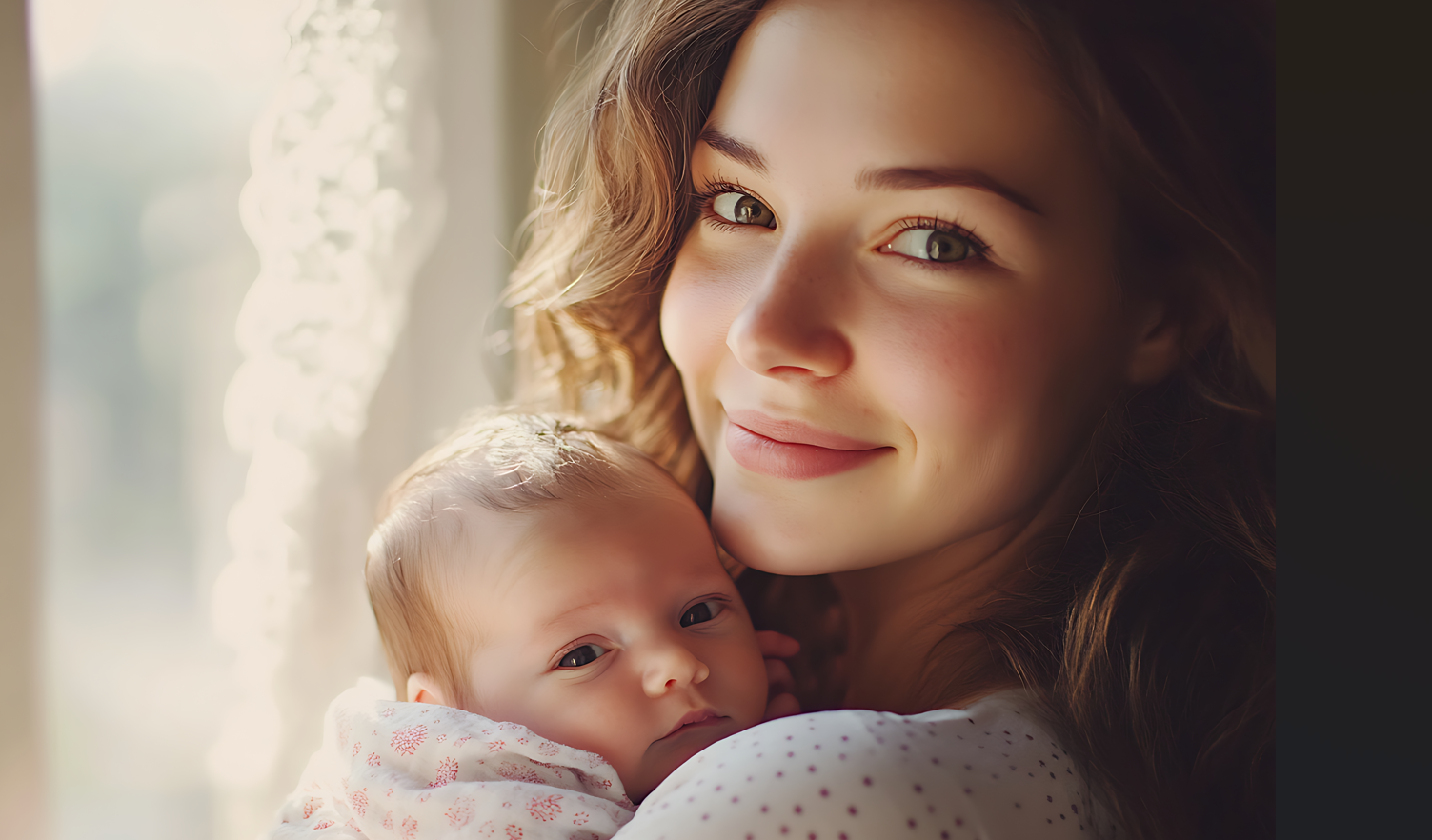 Happy mother and baby