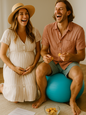 Birth prep but make it fun — snacks, giggles, and all the good vibes